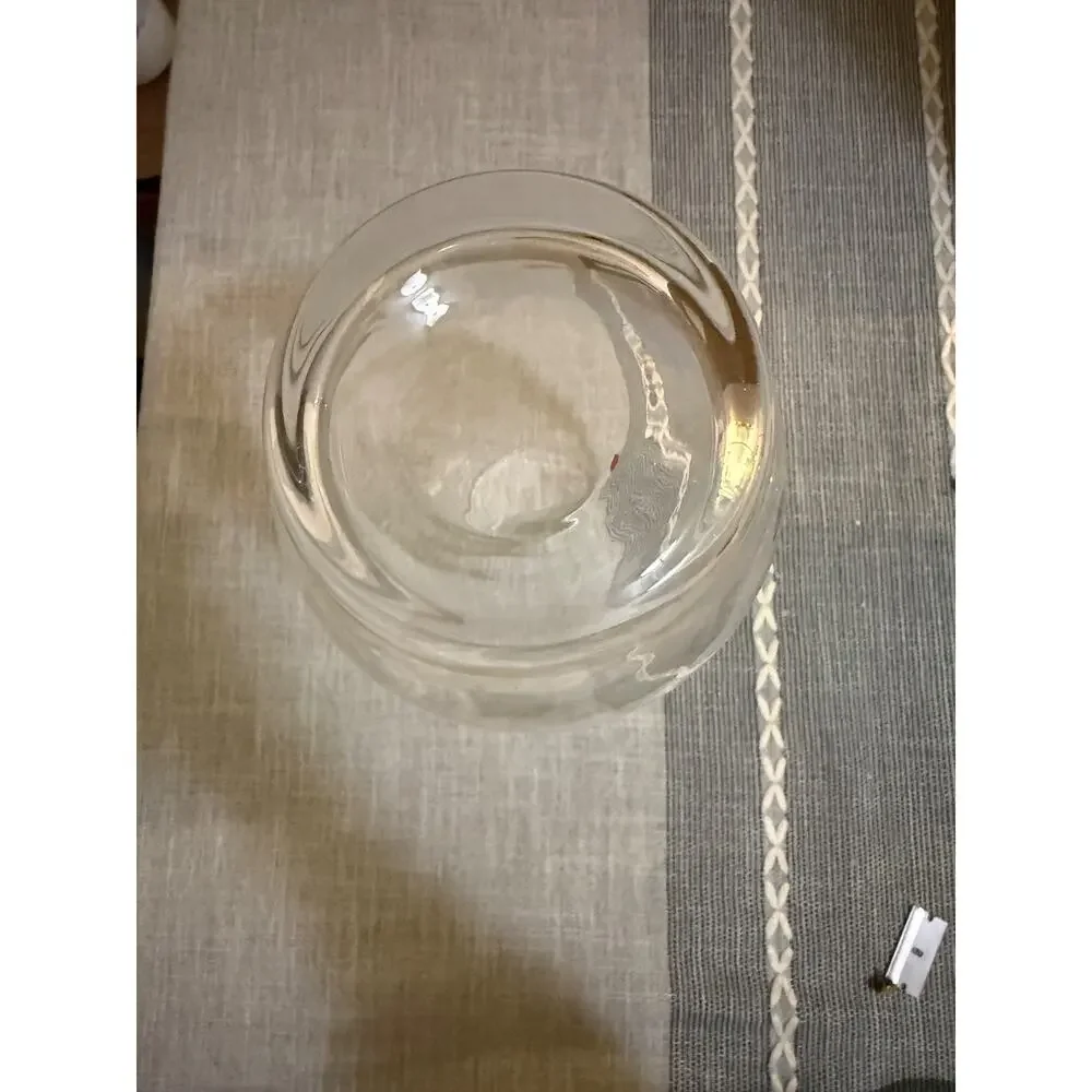 🏺Handcrafted Polish Art Glass Vase Clear Modern Minimalist 11.75” Tall
